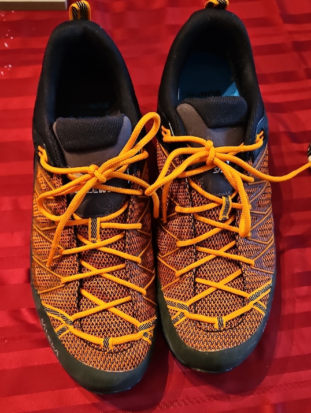 Men's Orange Knit Athletic Lace-Up Shoes